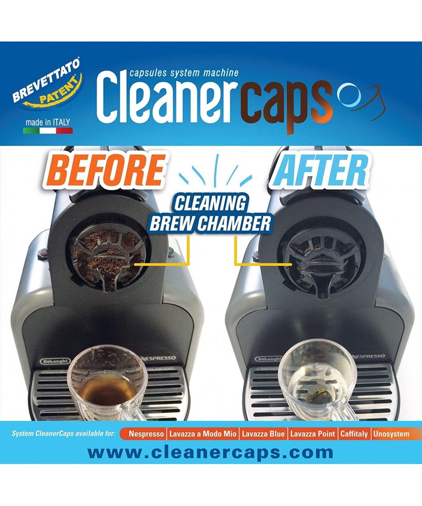 Active oxygen cleaner in capsules compatible with Nespresso machines